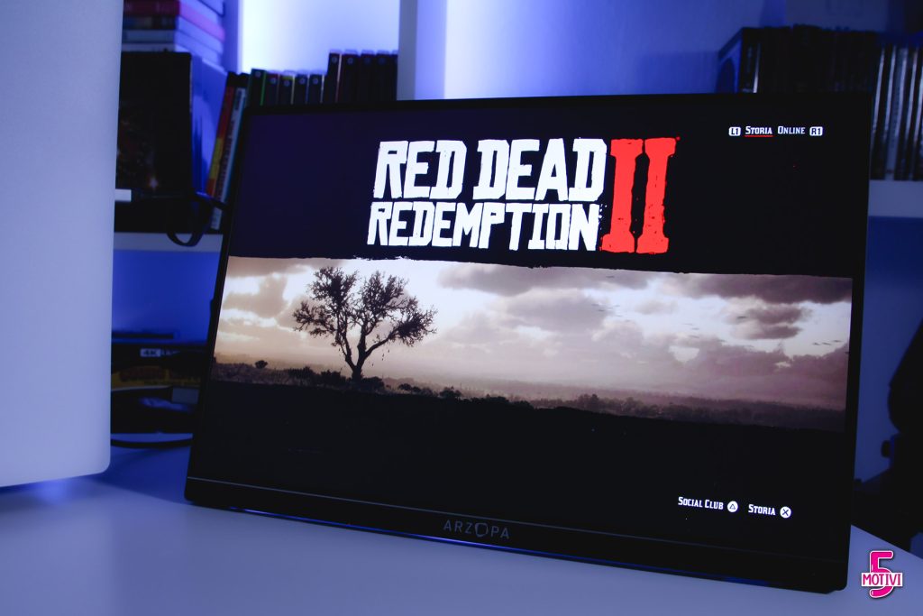 monitor portatile Arzopa per giocare su Playstation 5 a Red Dead Redemption II