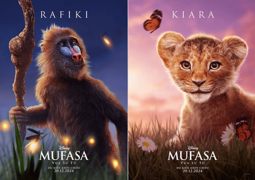 Mufasa Il Re Leone i poster ufficiali dei personaggi