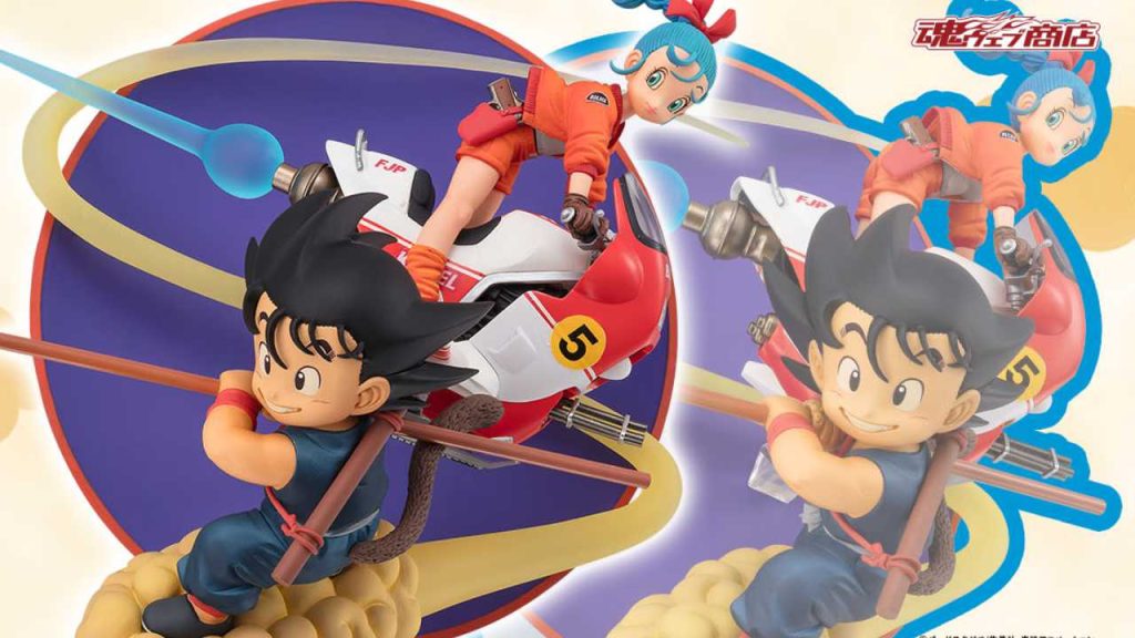 La statua Bandai con Goku e Bulma