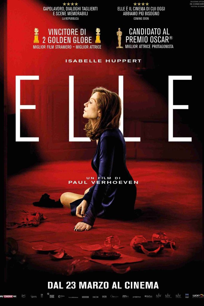 stasera in tv film prima serata oggi 25 maggio 2025 poster film Elle