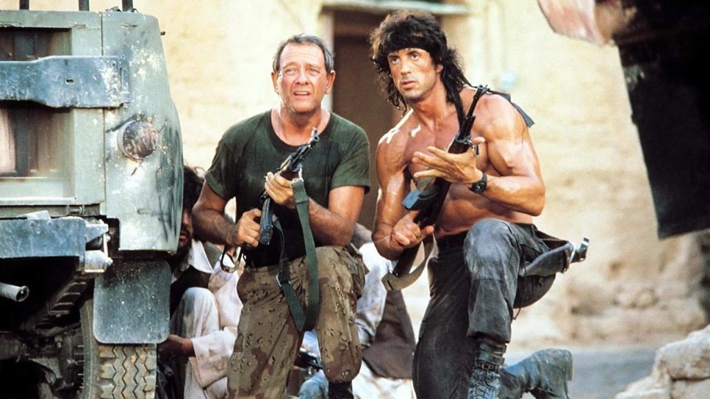 stasera in tv film prima serata oggi 9 maggio 2025 poster film Rambo III