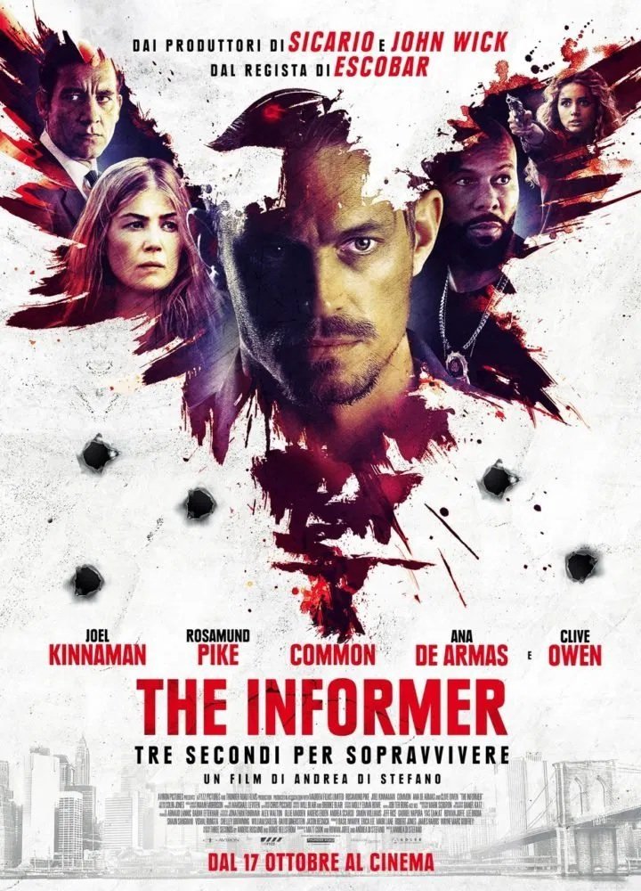 stasera in tv film prima serata oggi 25 ottobre 2025 poster film The  Informer - Tre Secondi Per Sopravvivere