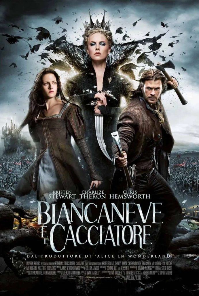 stasera in tv film prima serata oggi 15 novembre 2025 poster film Biancaneve e IL Cacciatore